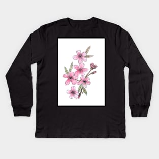 Cherry blossoms watercolor Kids Long Sleeve T-Shirt